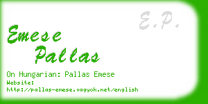 emese pallas business card